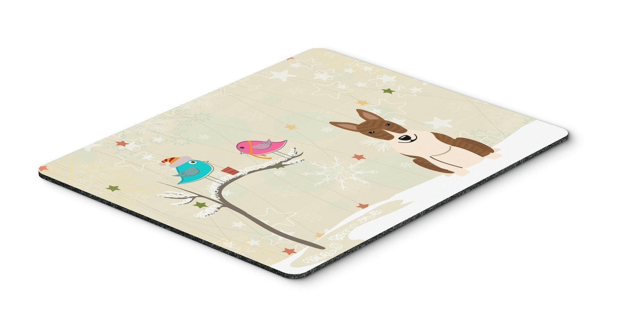 Christmas Presents between Friends Bull Terrier Brindle Mouse Pad, Hot Pad or Trivet BB2609MP by Caroline's Treasures