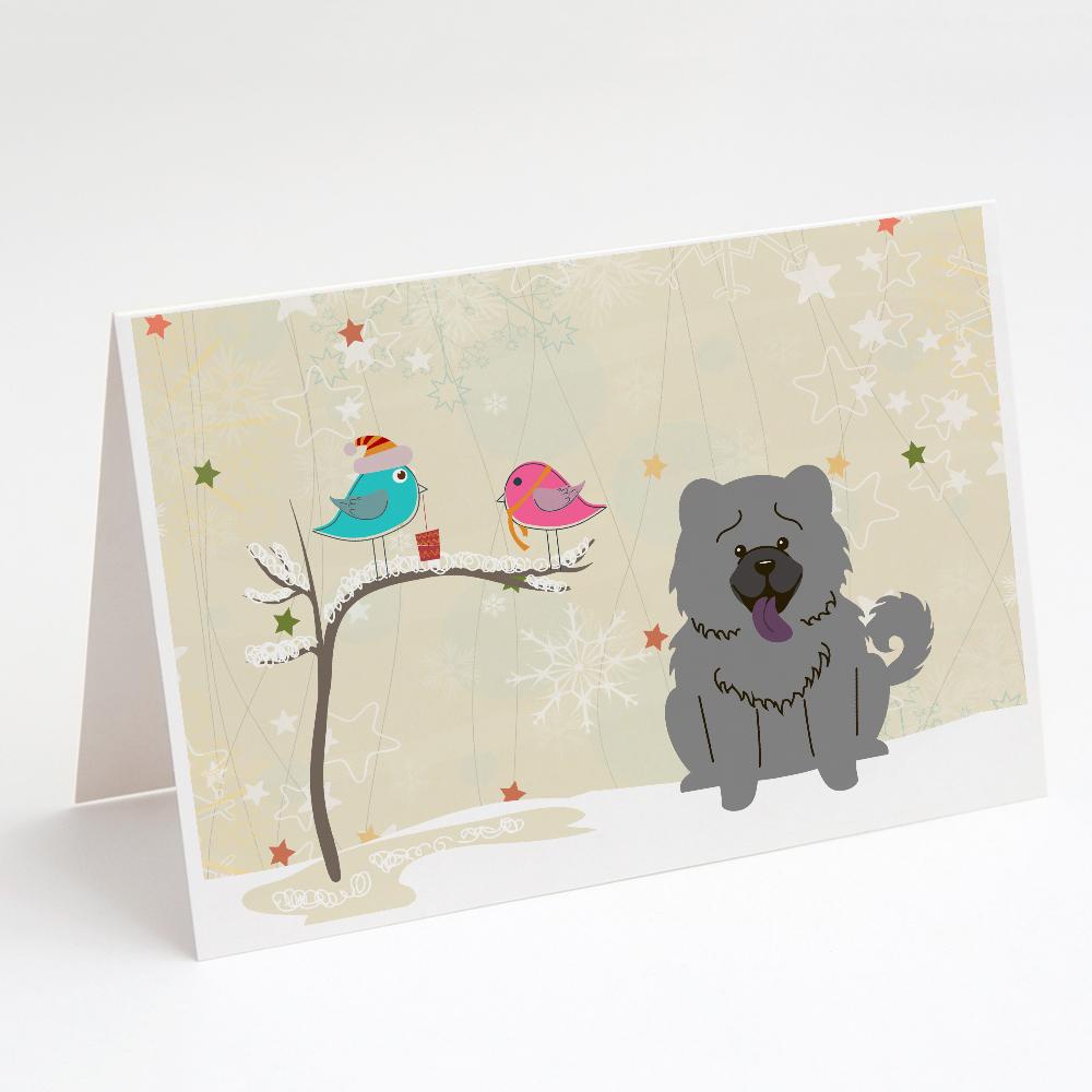 Buy this Christmas Presents between Friends Chow Chow - Blue Greeting Cards and Envelopes Pack of 8