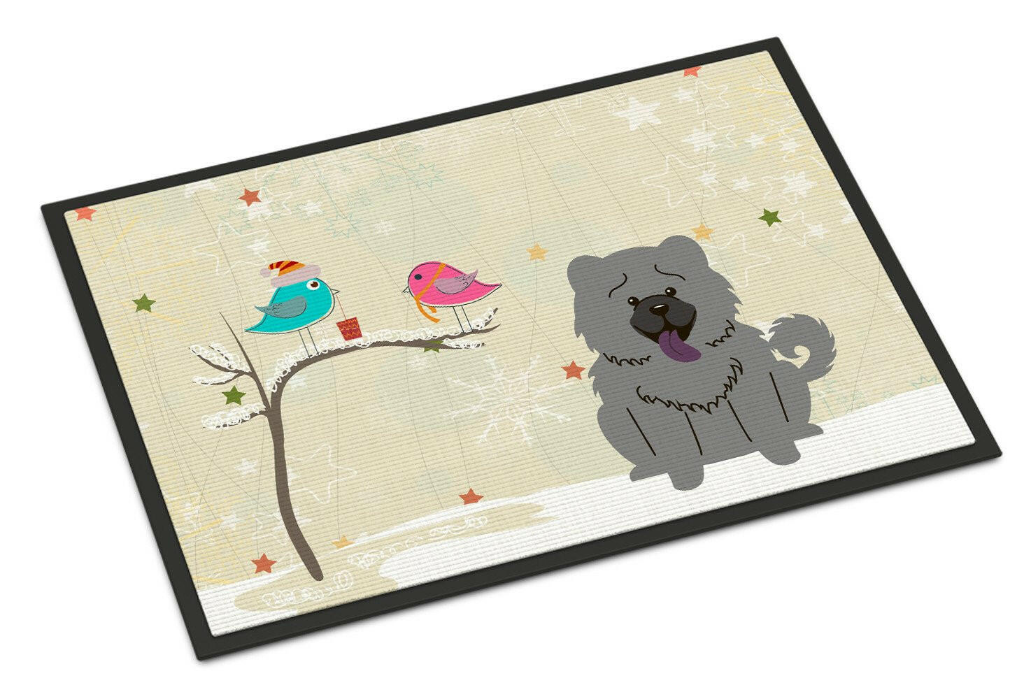 Christmas Presents between Friends Chow Chow Blue Indoor or Outdoor Mat 24x36 BB2611JMAT - the-store.com