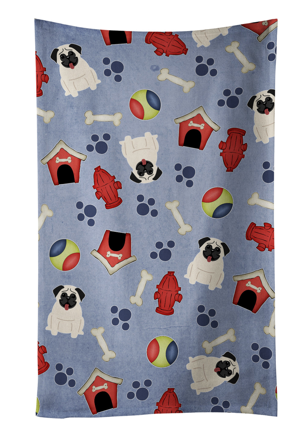 Dog House Collection Pug Cream Kitchen Towel BB2617KTWL - the-store.com