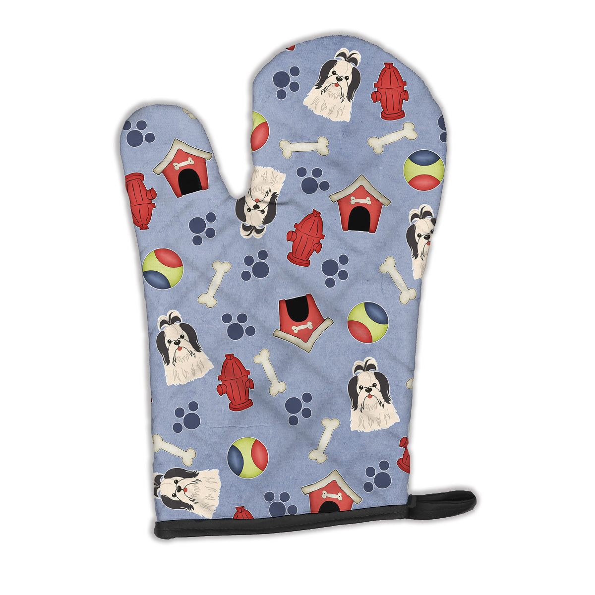 Dog House Collection Shih Tzu Black White Oven Mitt BB2701OVMT  the-store.com.