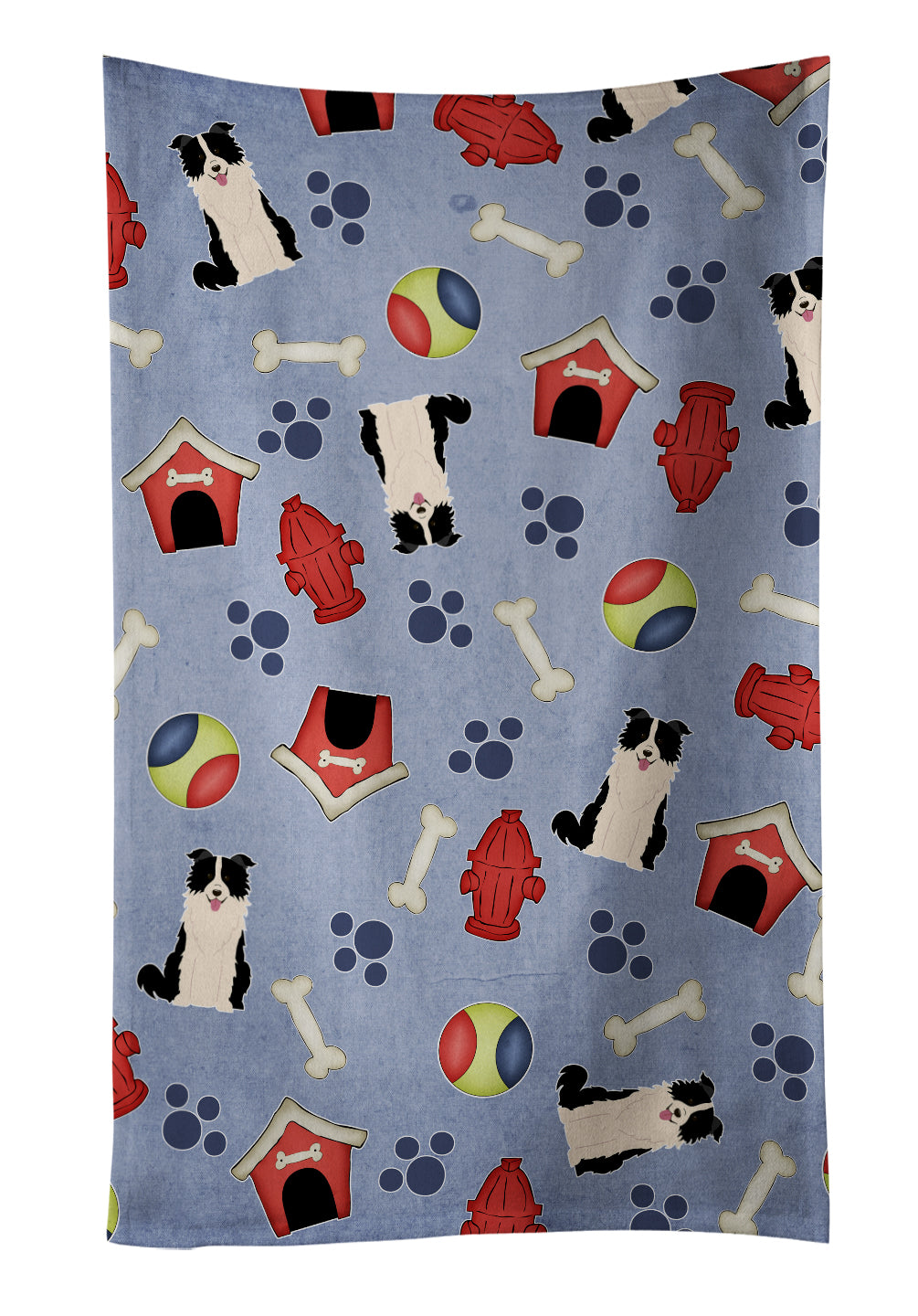 Dog House Collection Border Collie Black White Kitchen Towel BB2731KTWL - the-store.com