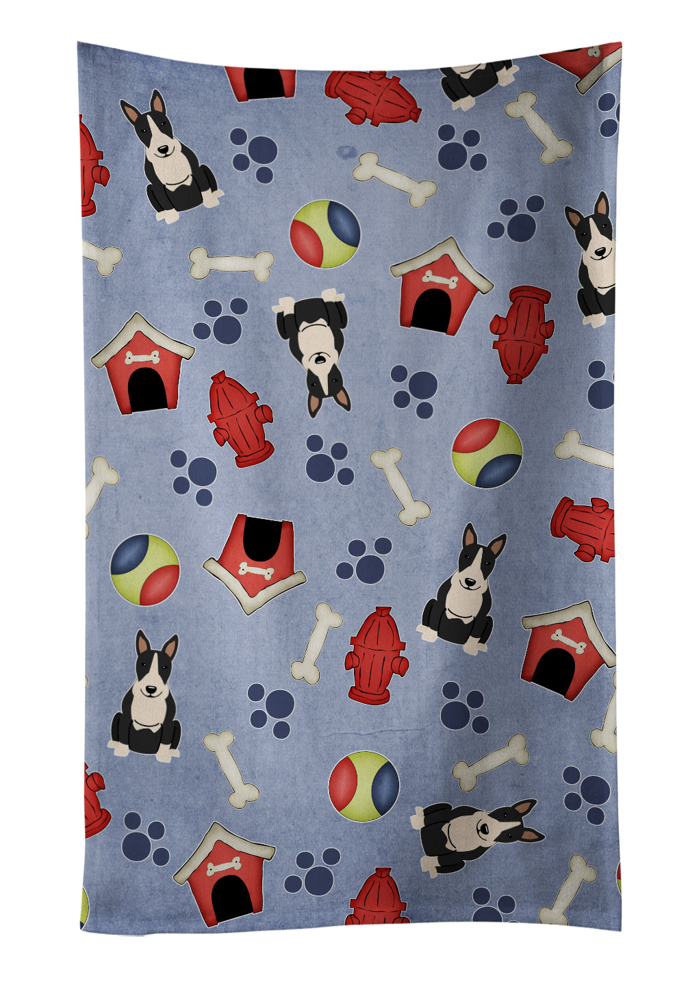 Dog House Collection Bull Terrier Black White Kitchen Towel BB2746KTWL - the-store.com