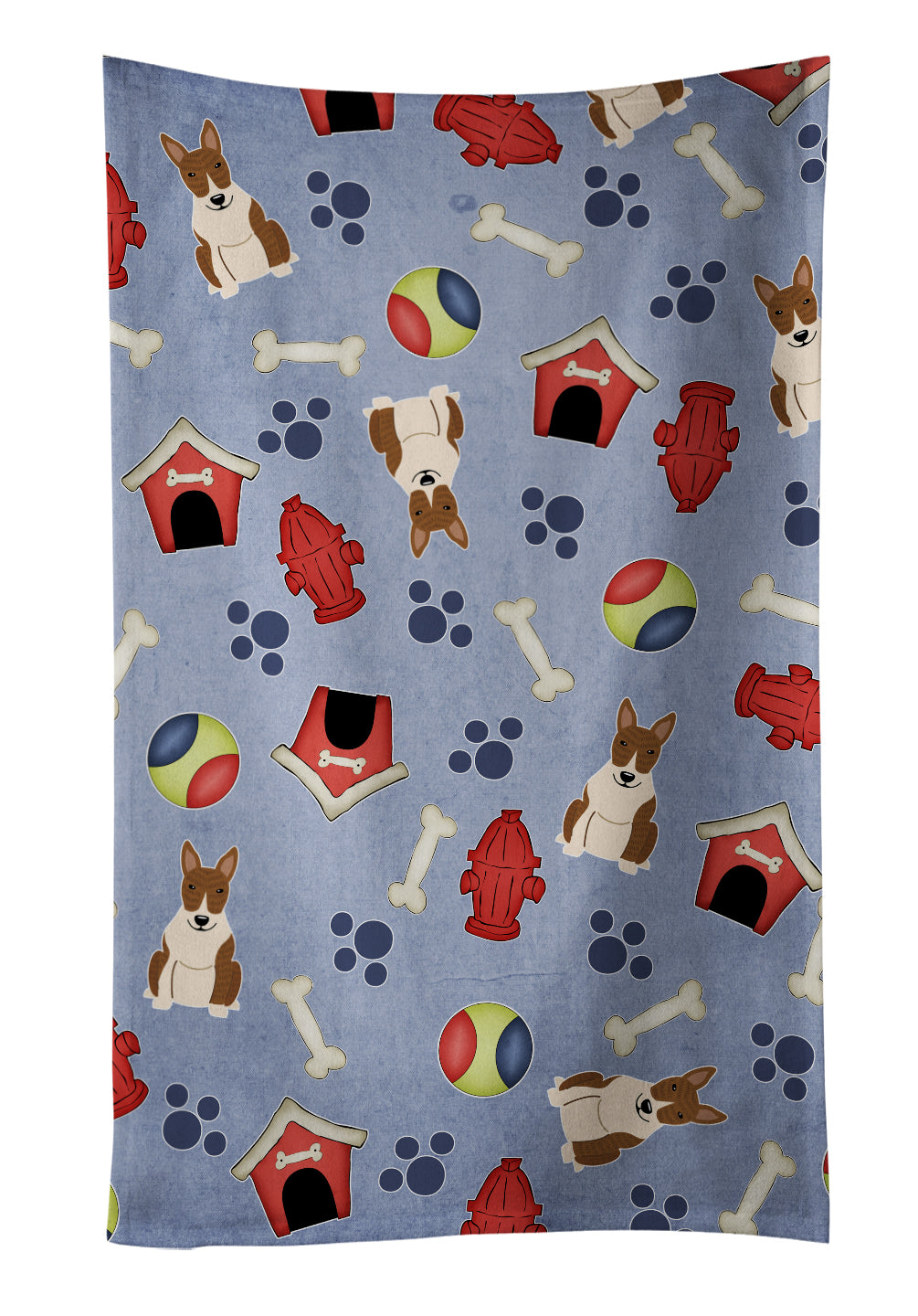 Dog House Collection Bull Terrier Brindle Kitchen Towel BB2750KTWL - the-store.com