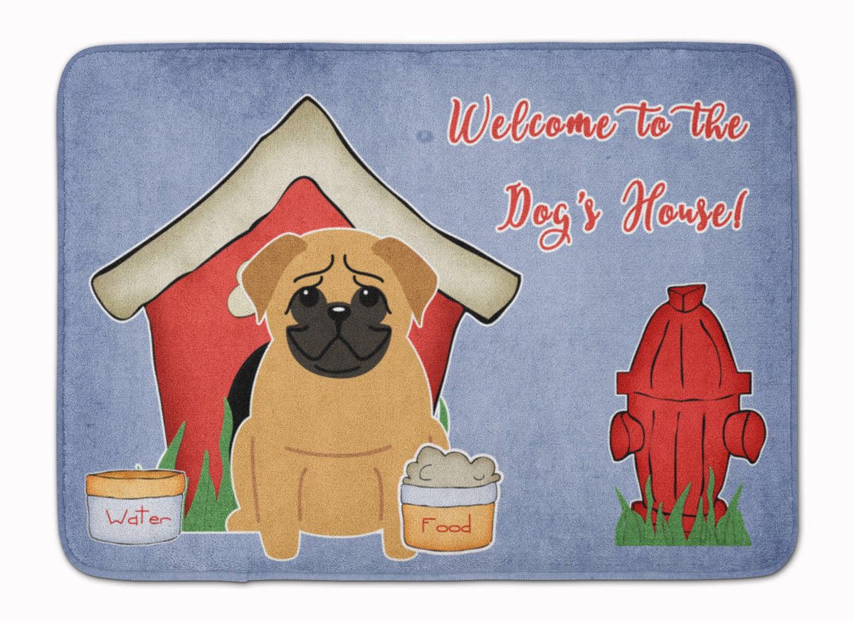 Dog House Collection Pug Brown Machine Washable Memory Foam Mat BB2761RUG - the-store.com