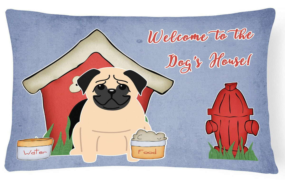 Dog House Collection Pug Fawn Canvas Fabric Decorative Pillow BB2762PW1216 by Caroline&#39;s Treasures