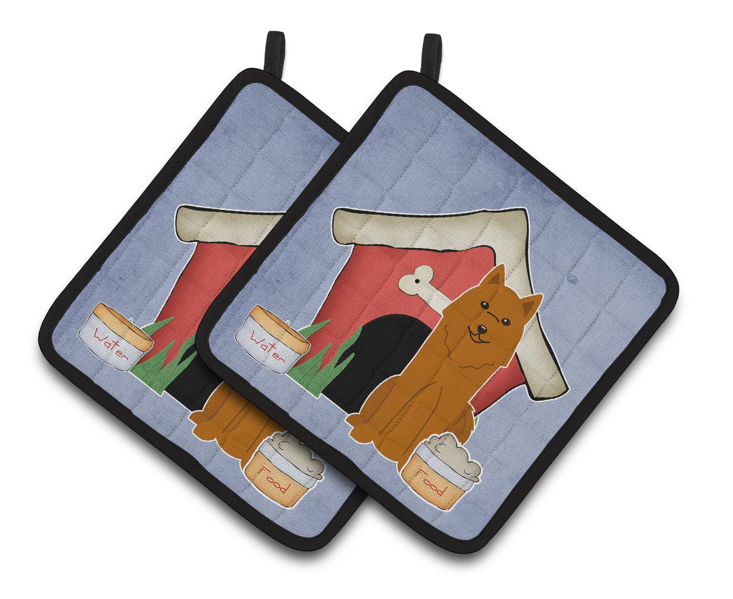 Dog House Collection Karelian Bear Dog Pair of Pot Holders by Caroline's Treasures