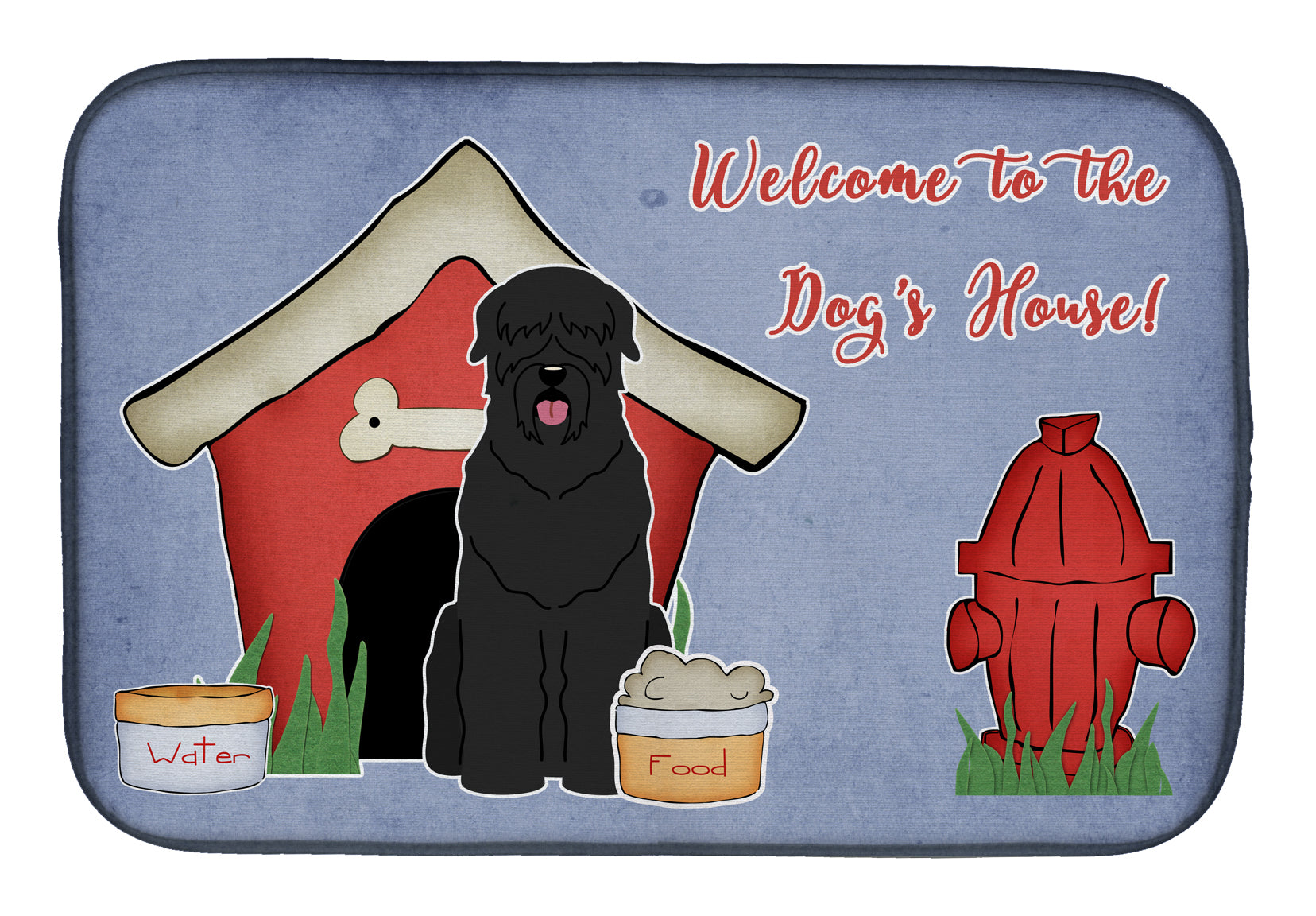 Dog House Collection Black Russian Terrier Dish Drying Mat BB2780DDM  the-store.com.