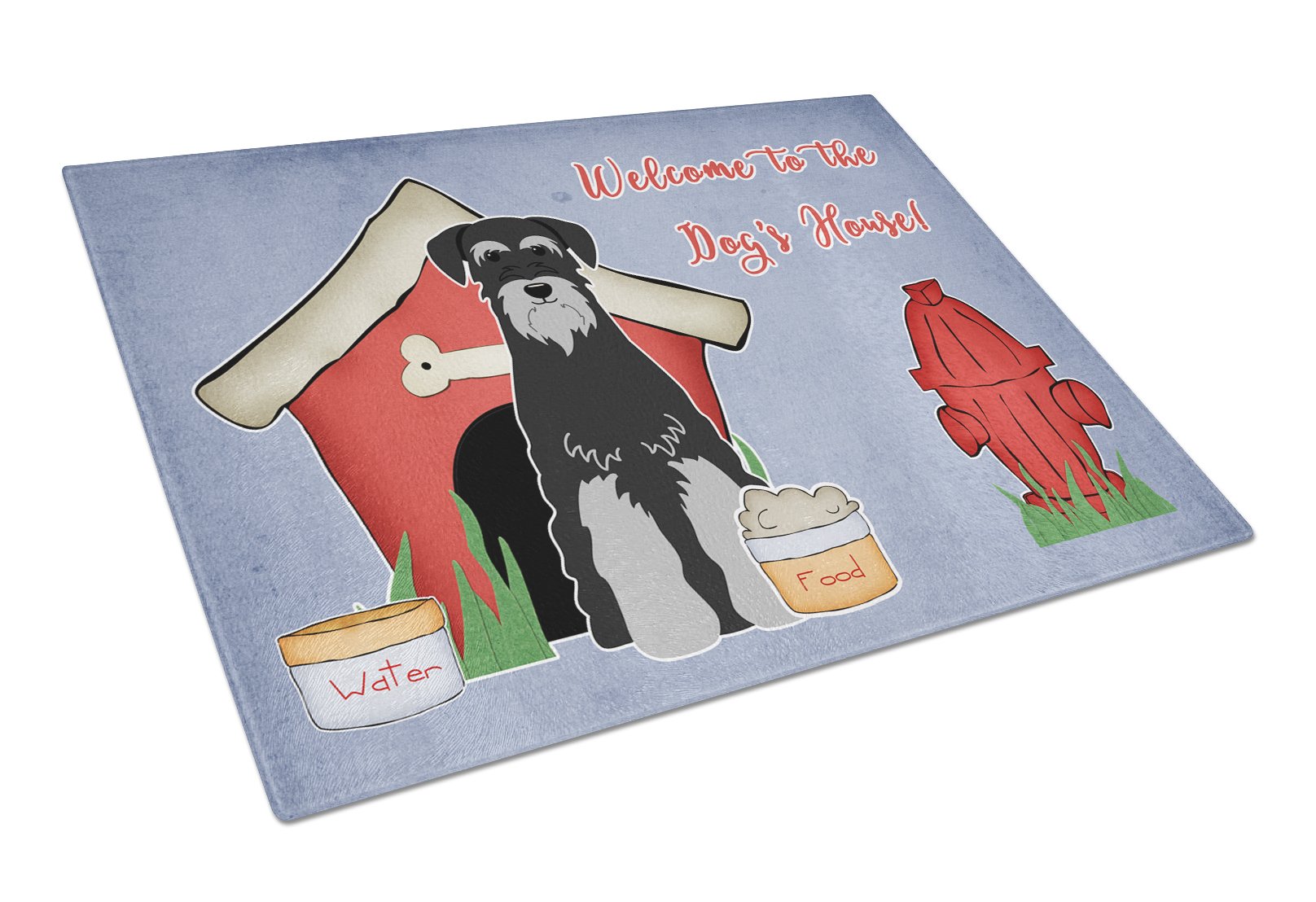 Dog House Collection Standard Schnauzer Black Grey Glass Cutting Board Large BB2788LCB by Caroline's Treasures