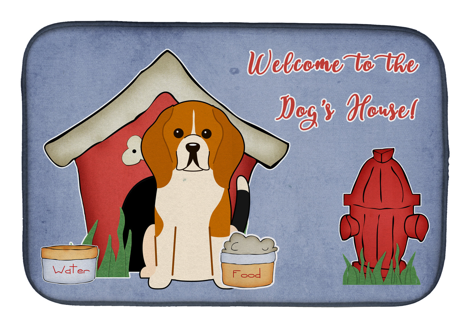 Dog House Collection Beagle Tricolor Dish Drying Mat BB2794DDM  the-store.com.