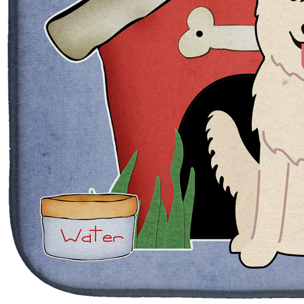 Dog House Collection White German Shepherd Dish Drying Mat BB2799DDM  the-store.com.