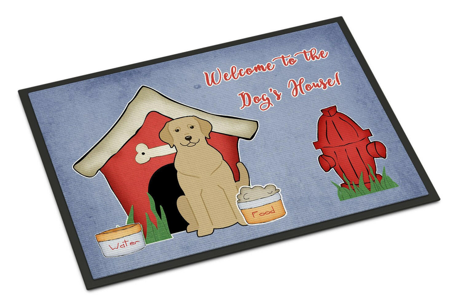 Dog House Collection Yellow Labrador Indoor or Outdoor Mat 18x27 BB2809MAT - the-store.com