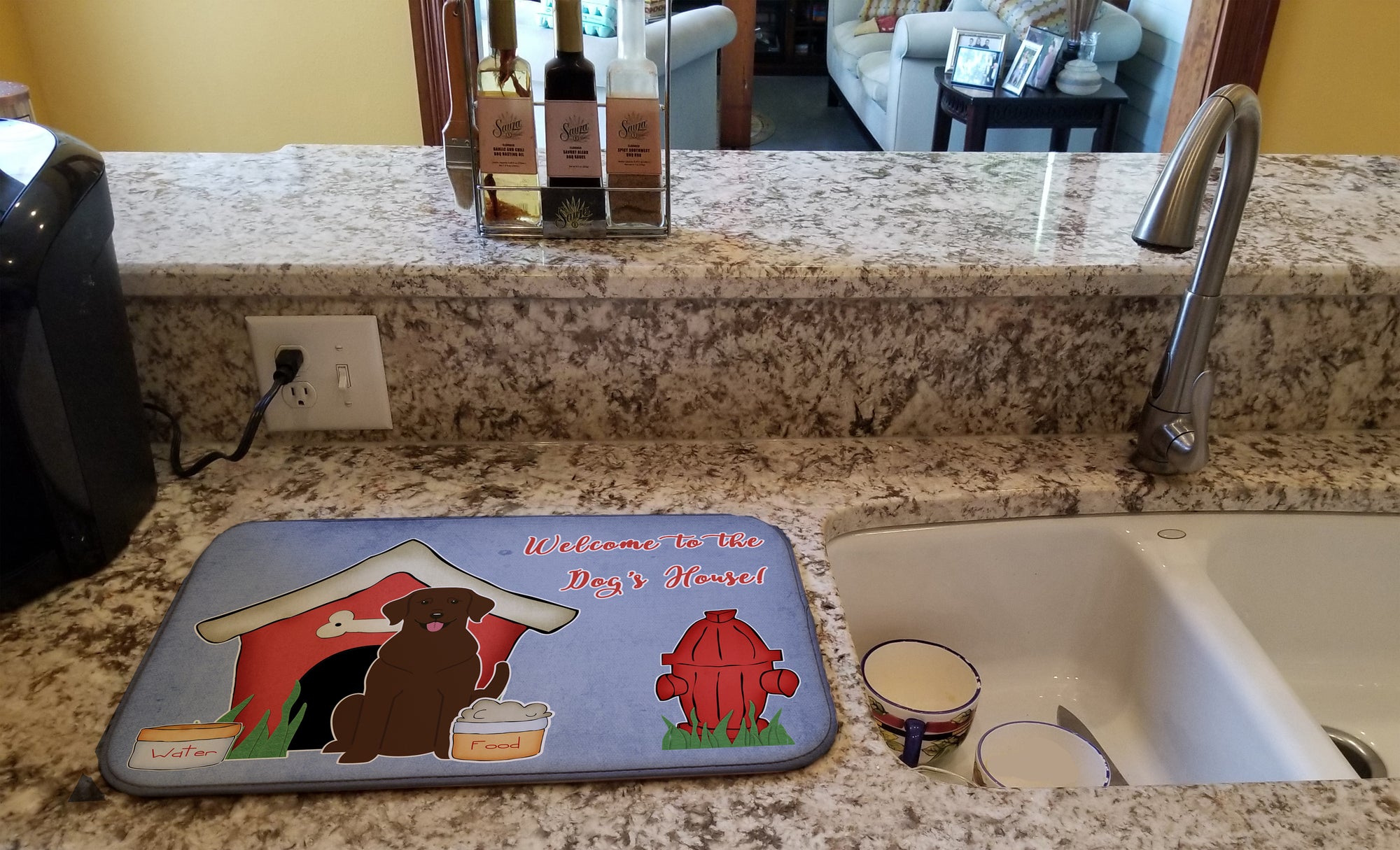 Dog House Collection Chocolate Labrador Dish Drying Mat BB2810DDM  the-store.com.