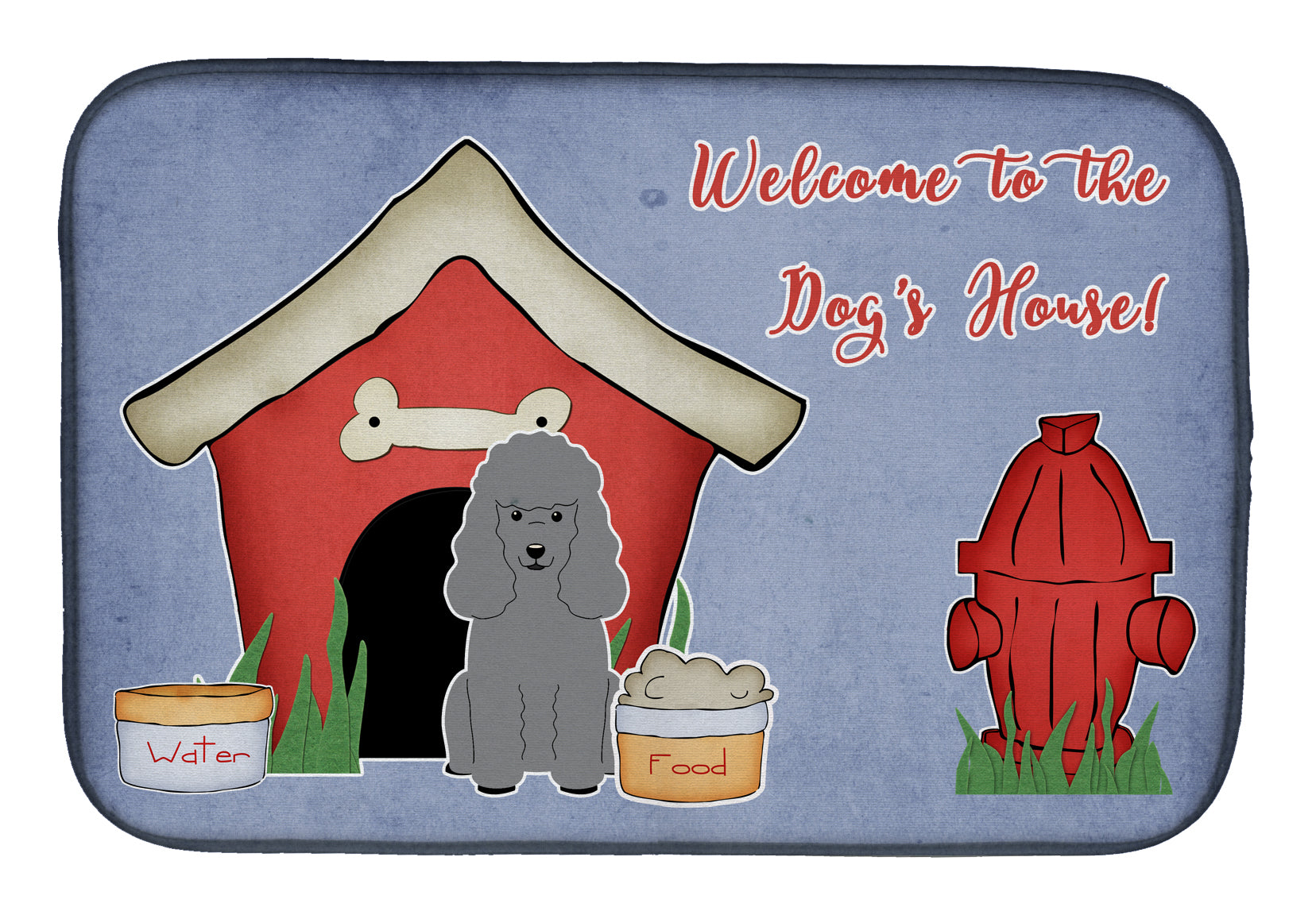 Dog House Collection Poodle Silver Dish Drying Mat BB2822DDM  the-store.com.