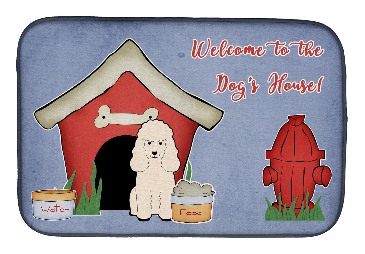 Dog House Collection Poodle White Dish Drying Mat BB2824DDM  the-store.com.