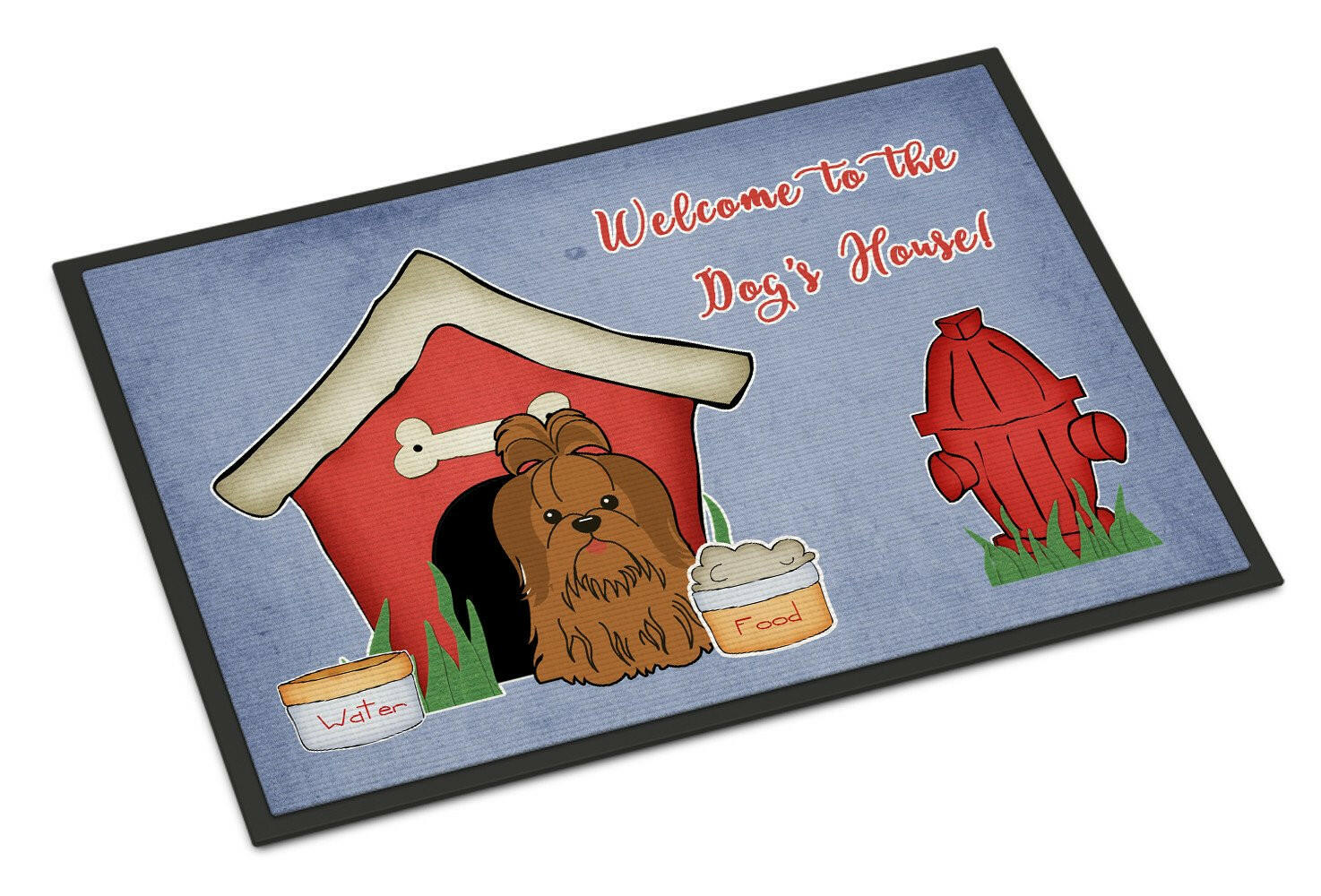 Dog House Collection Shih Tzu Silver Chocolate Indoor or Outdoor Mat 18x27 BB2840MAT - the-store.com