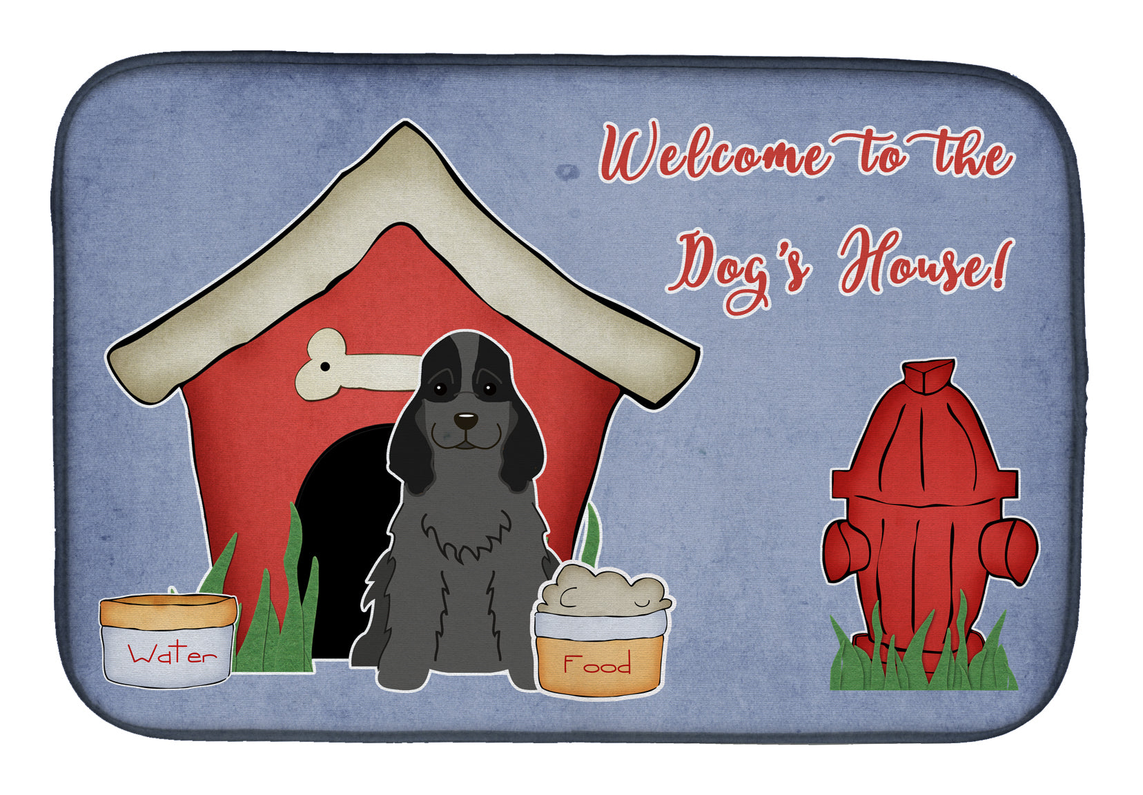 Dog House Collection Cocker Spaniel Black Dish Drying Mat BB2846DDM  the-store.com.