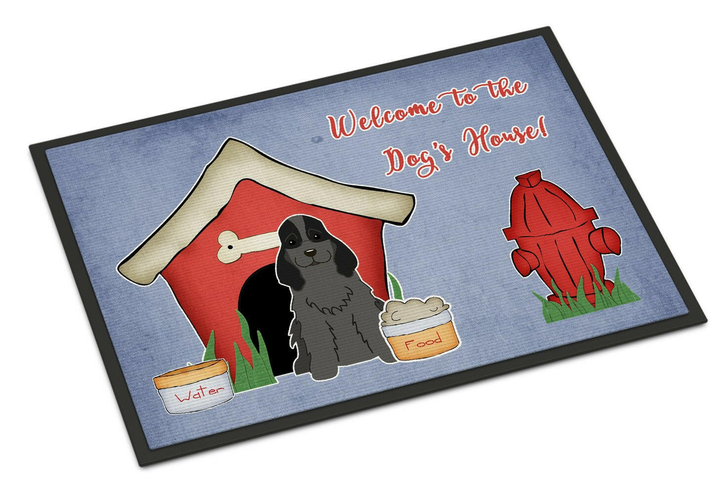 Dog House Collection Cocker Spaniel Black Indoor or Outdoor Mat 24x36 BB2846JMAT - the-store.com