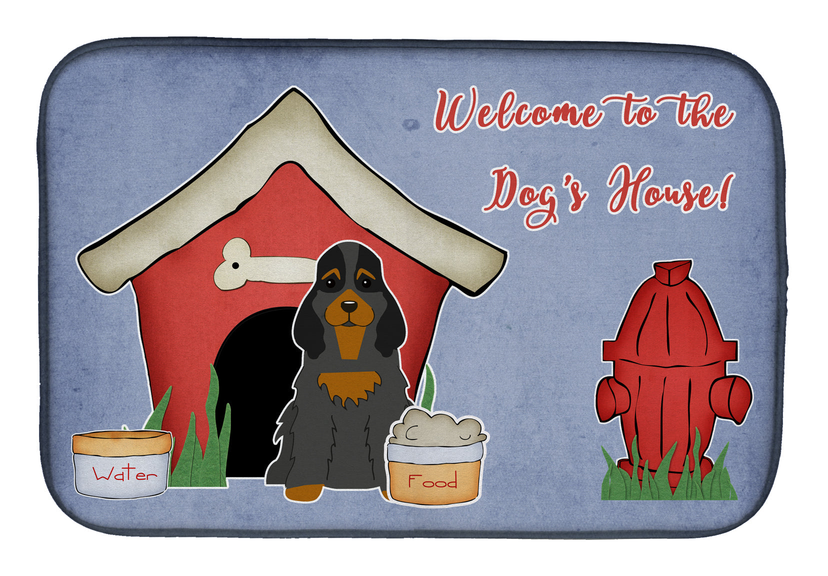 Dog House Collection Cocker Spaniel Black Tan Dish Drying Mat BB2847DDM  the-store.com.