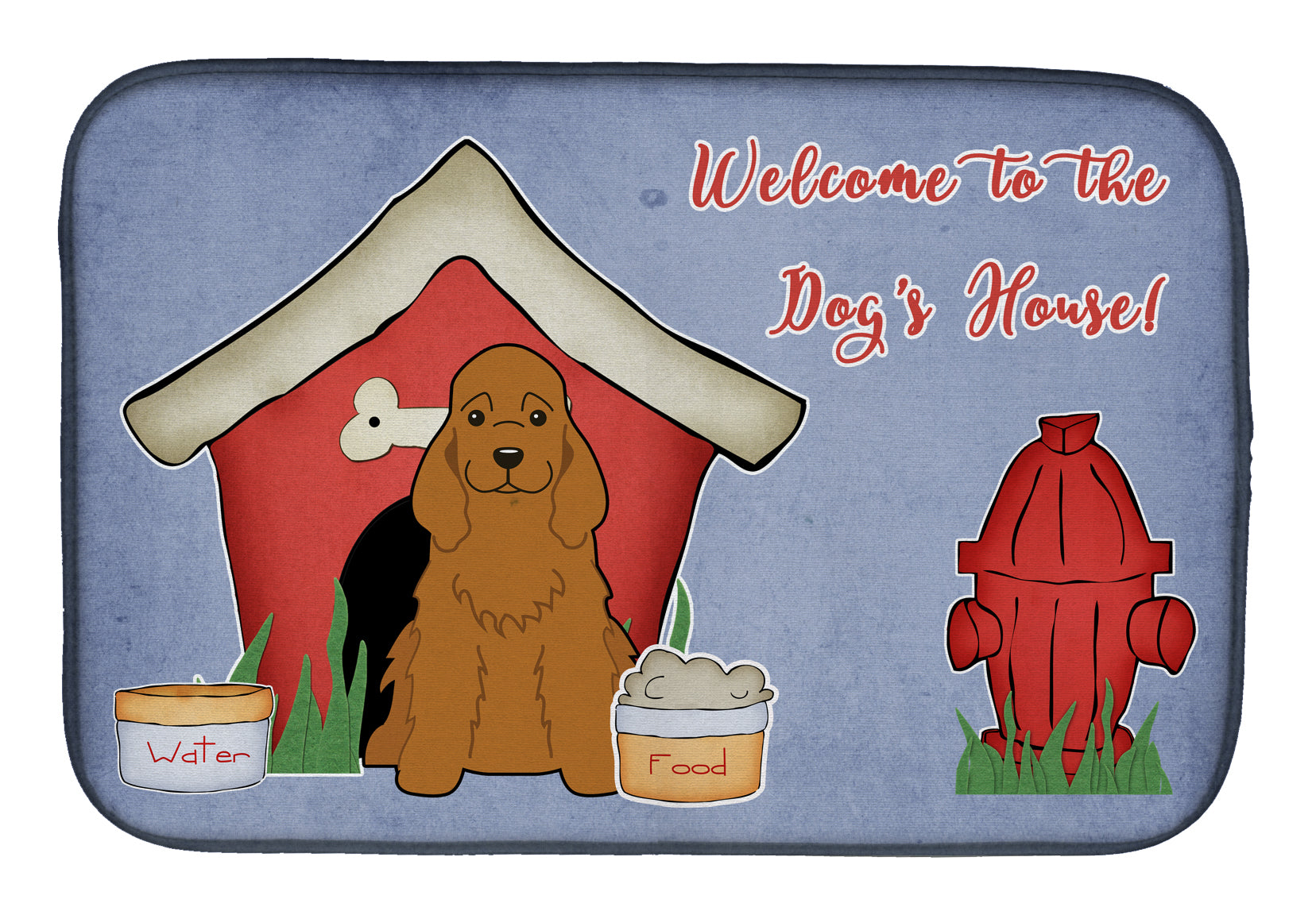 Dog House Collection Cocker Spaniel Red Dish Drying Mat BB2849DDM  the-store.com.