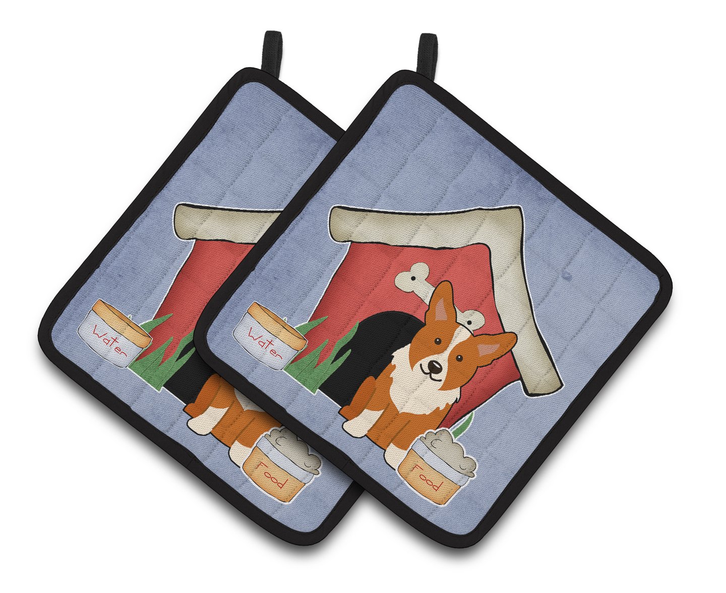 Dog House Collection Corgi Pair of Pot Holders by Caroline's Treasures