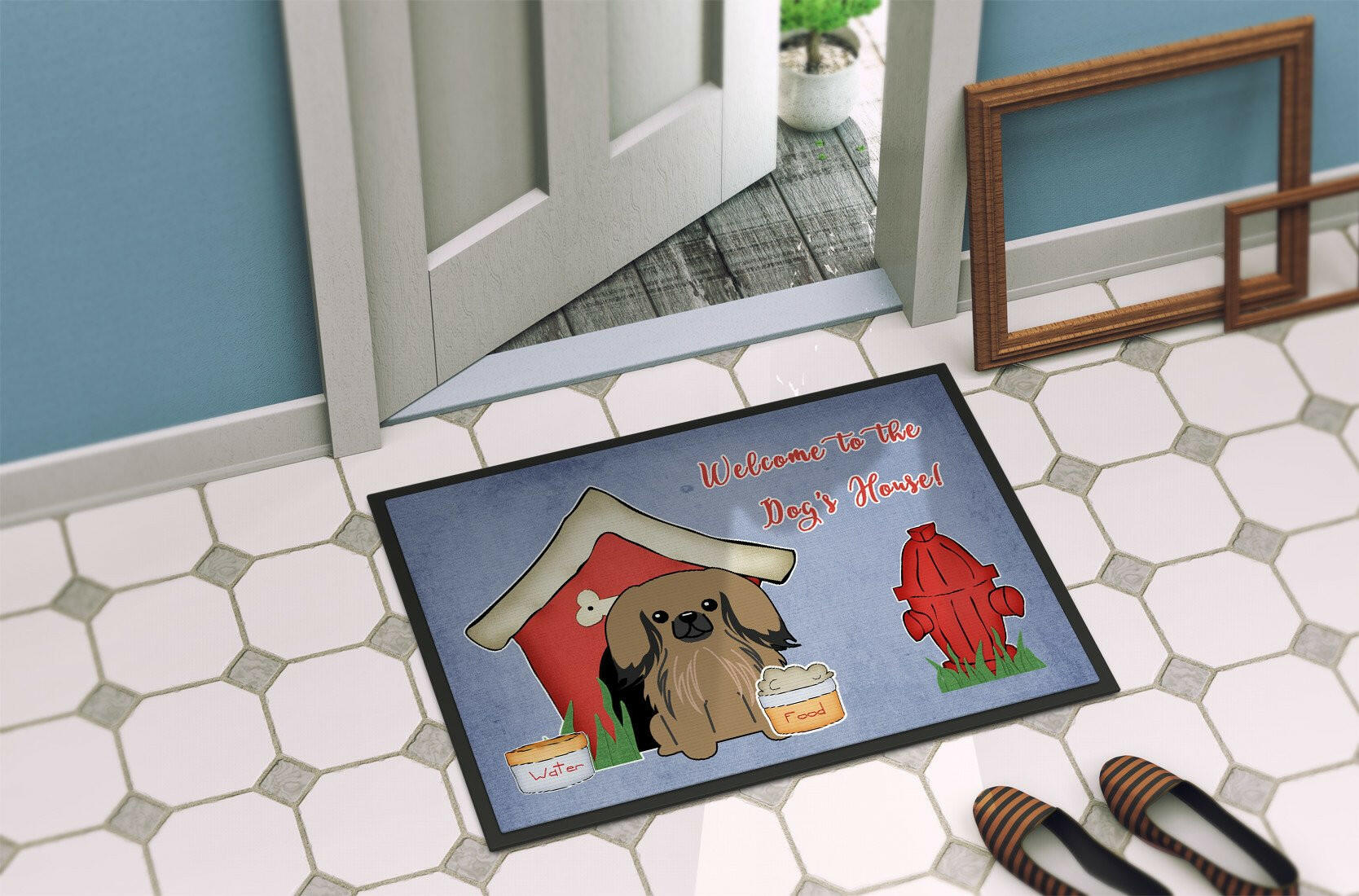 Dog House Collection Pekingnese Tan Indoor or Outdoor Mat 24x36 BB2856JMAT - the-store.com