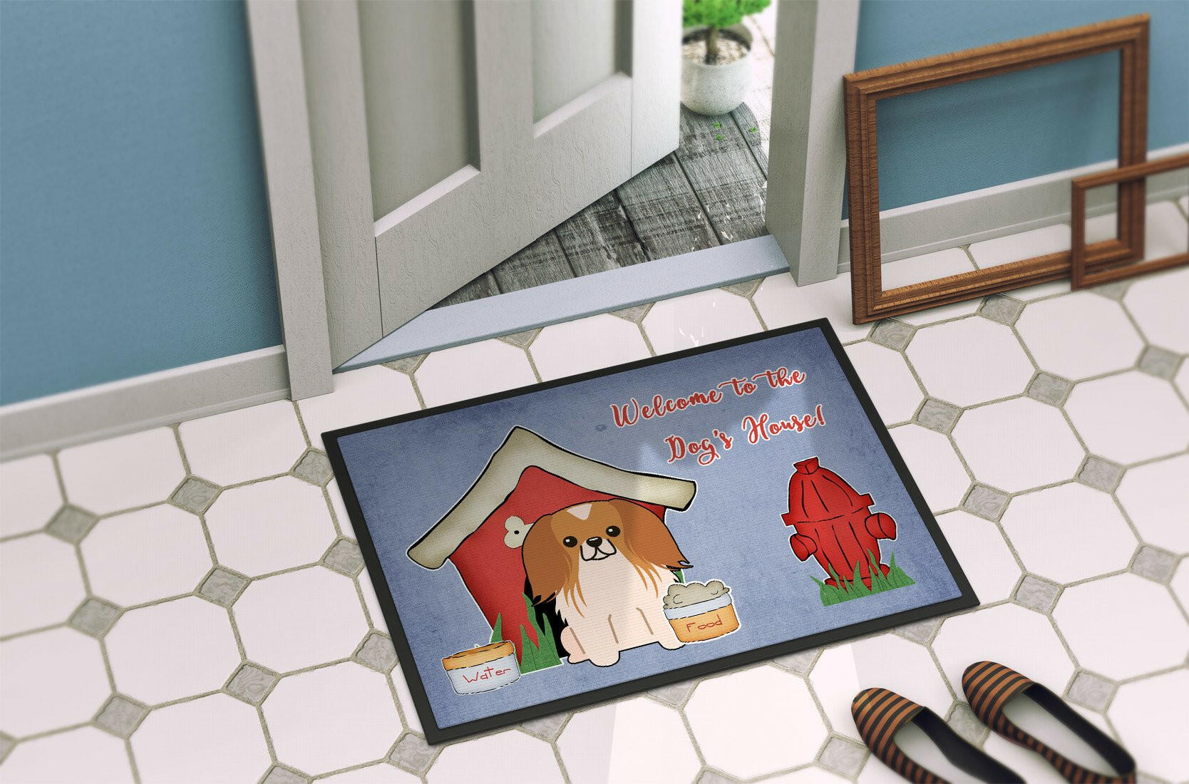 Dog House Collection Pekingnese Red White Indoor or Outdoor Mat 24x36 BB2857JMAT - the-store.com