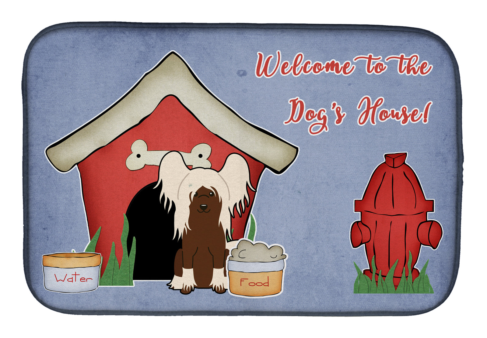 Dog House Collection Chinese Crested Cream Dish Drying Mat BB2867DDM  the-store.com.