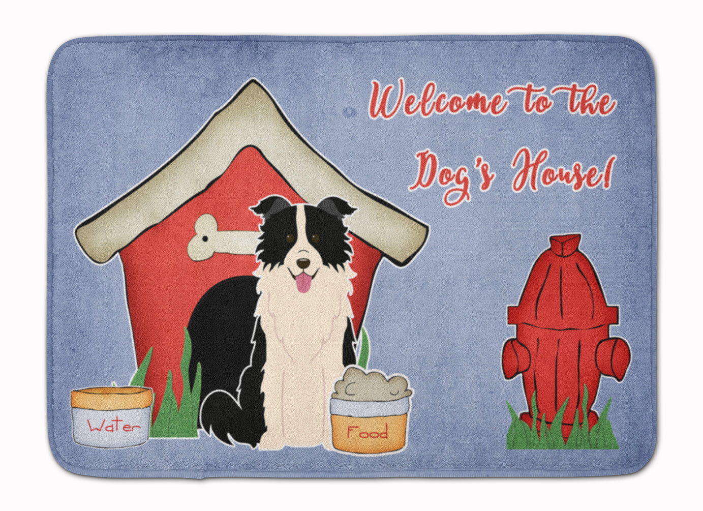 Dog House Collection Border Collie Black White Machine Washable Memory Foam Mat BB2872RUG - the-store.com