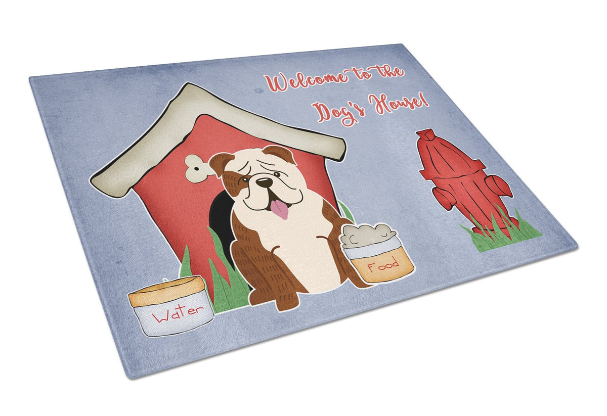 Dog House Collection English Bulldog Brindle White Glass Cutting Board Large BB2875LCB by Caroline&#39;s Treasures