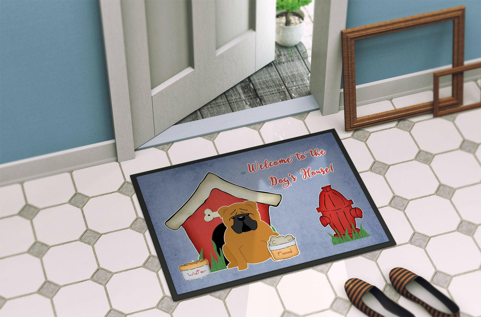 Dog House Collection English Bulldog Red Indoor or Outdoor Mat 24x36 BB2876JMAT - the-store.com