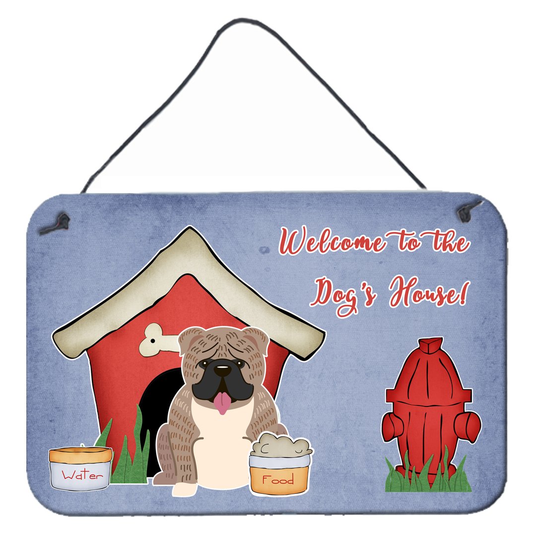 Dog House Collection English Bulldog Grey Brindle Wall or Door Hanging Prints by Caroline's Treasures