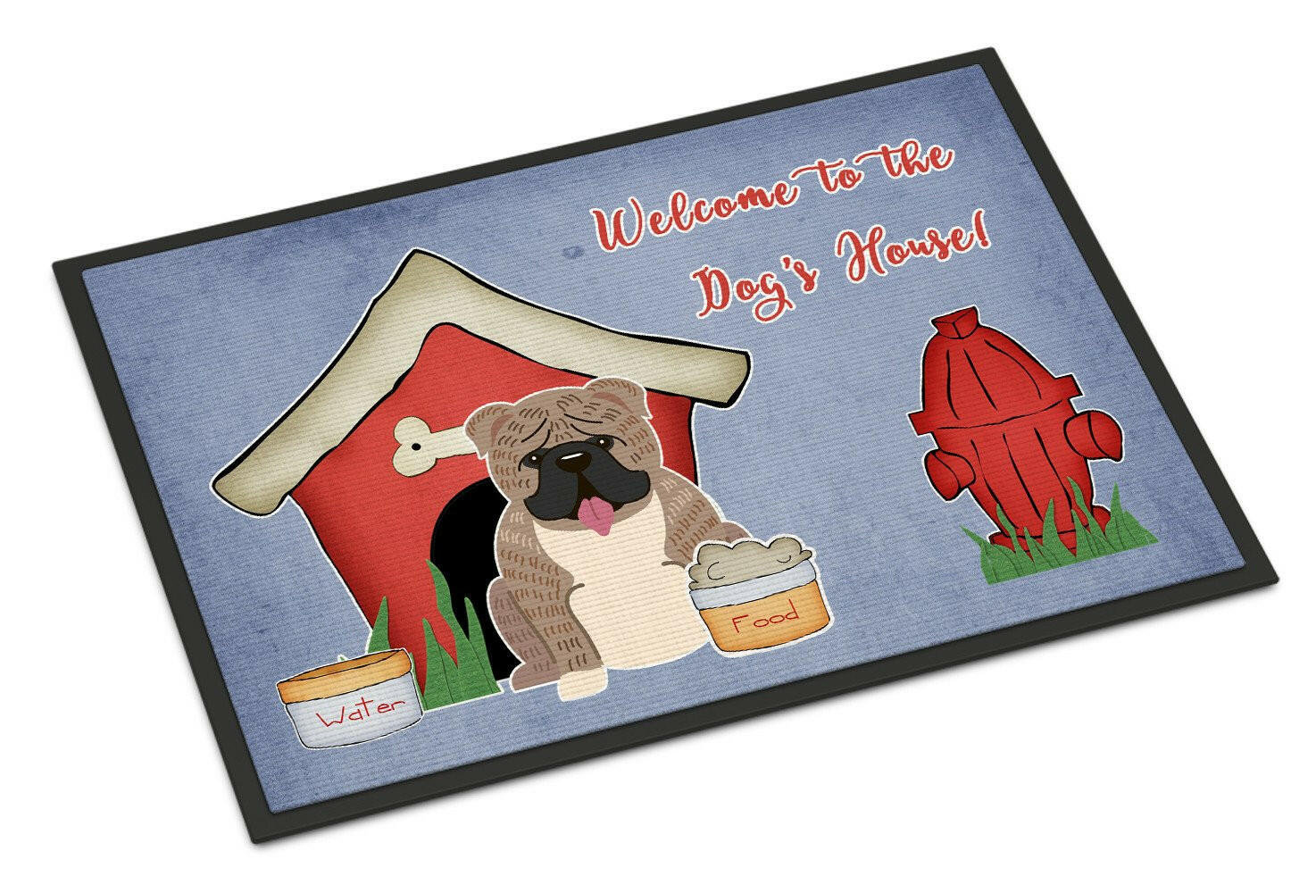 Dog House Collection English Bulldog Grey Brindle  Indoor or Outdoor Mat 24x36 BB2880JMAT - the-store.com