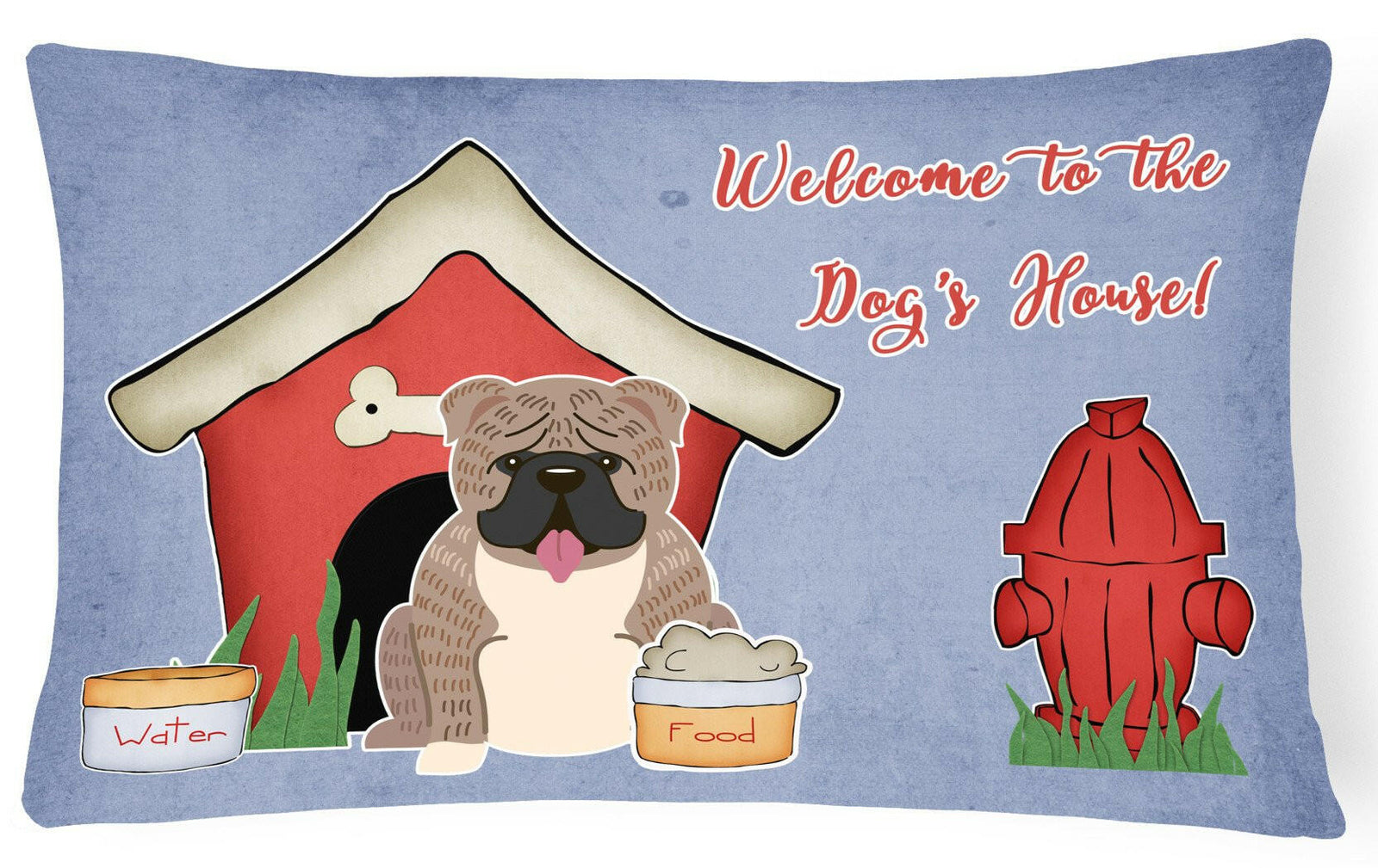 Dog House Collection English Bulldog Grey Brindle  Canvas Fabric Decorative Pillow BB2880PW1216 by Caroline's Treasures