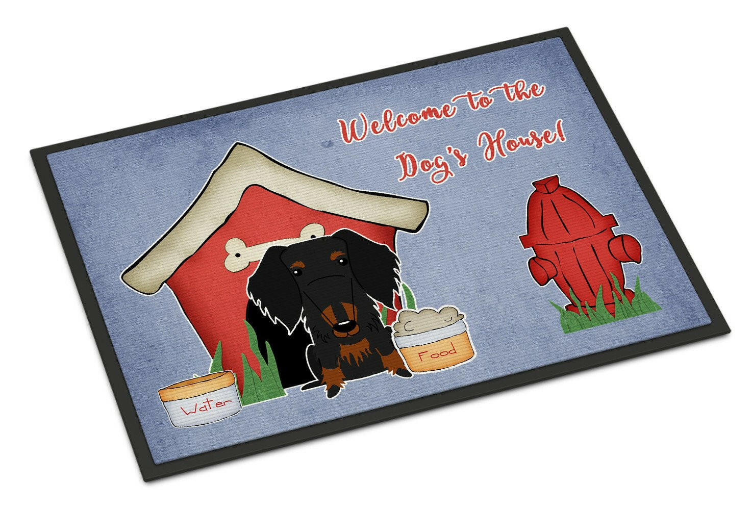 Dog House Collection Wire Haired Dachshund Black Tan Indoor or Outdoor Mat 24x36 BB2881JMAT - the-store.com