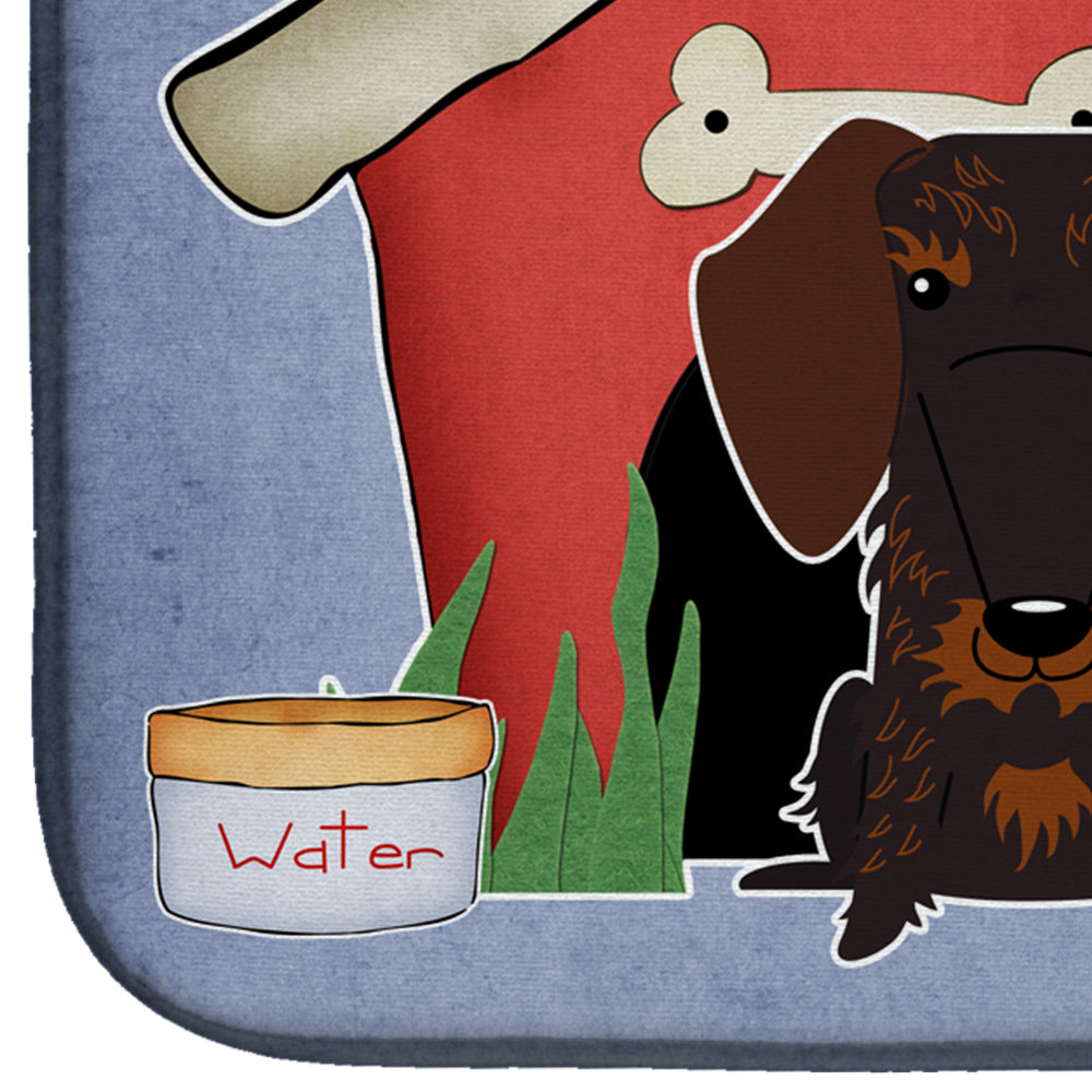 Dog House Collection Wire Haired Dachshund Chocolate Dish Drying Mat BB2883DDM  the-store.com.