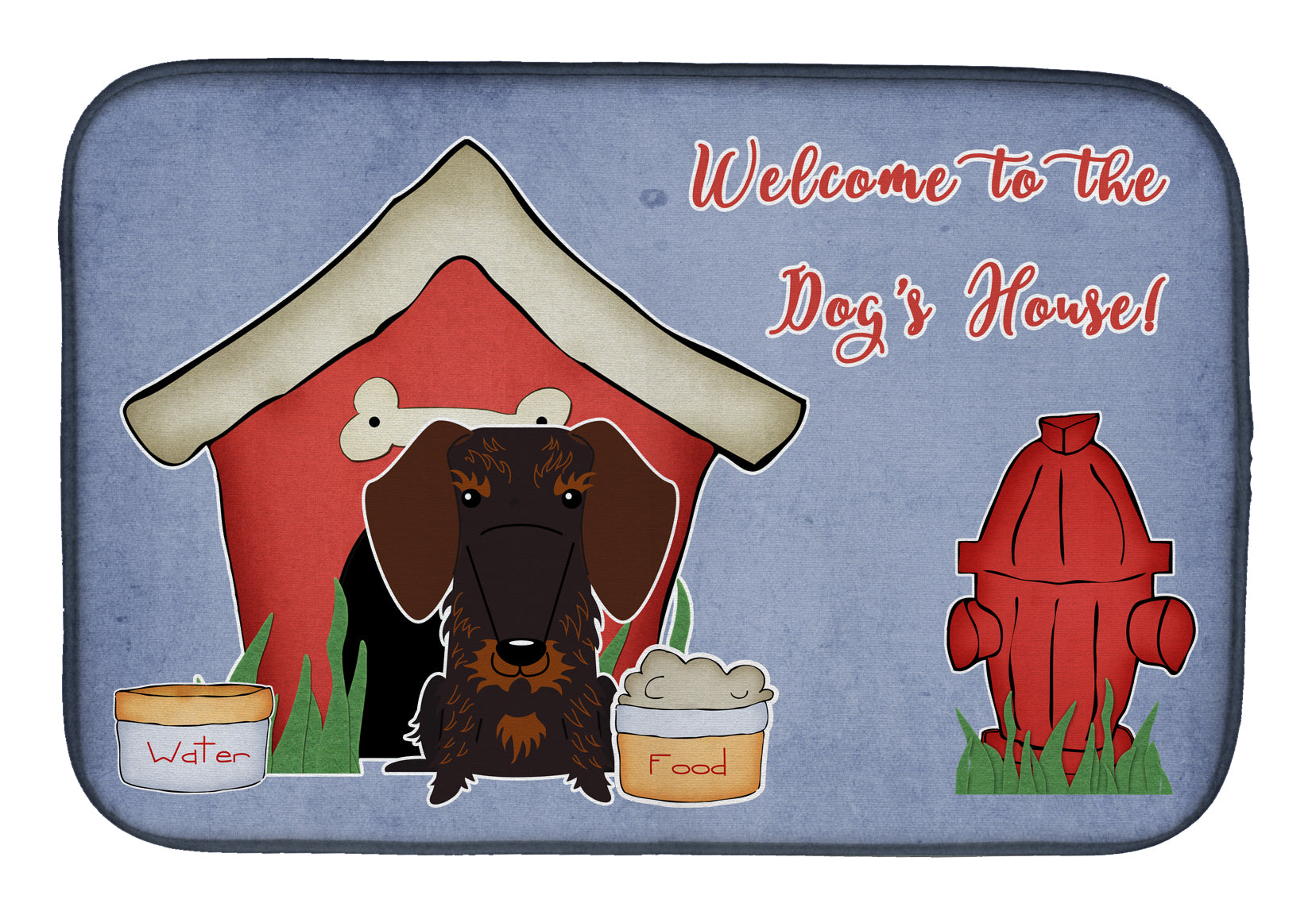 Dog House Collection Wire Haired Dachshund Chocolate Dish Drying Mat BB2883DDM  the-store.com.