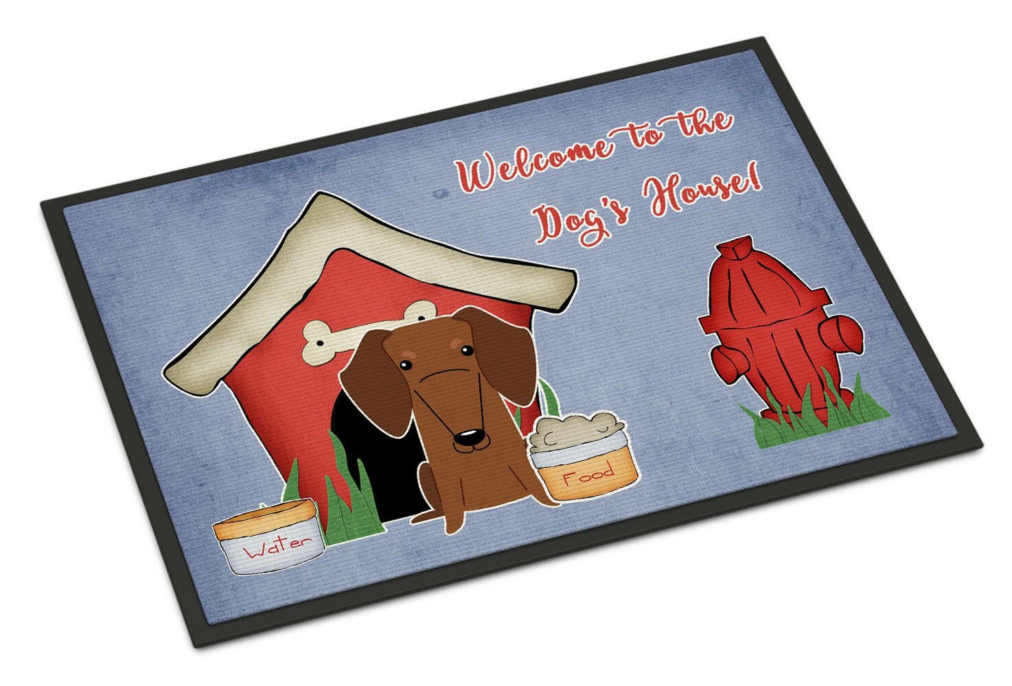 Dog House Collection Dachshund Red Brown Indoor or Outdoor Mat 24x36 BB2884JMAT - the-store.com