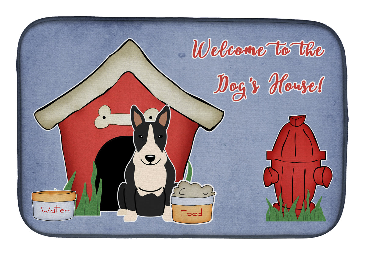 Dog House Collection Bull Terrier Black White Dish Drying Mat BB2887DDM  the-store.com.