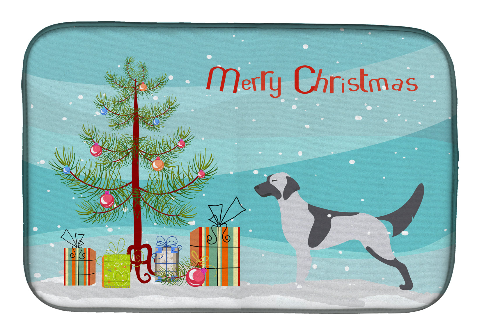 English Setter Merry Christmas Tree Dish Drying Mat BB2899DDM  the-store.com.