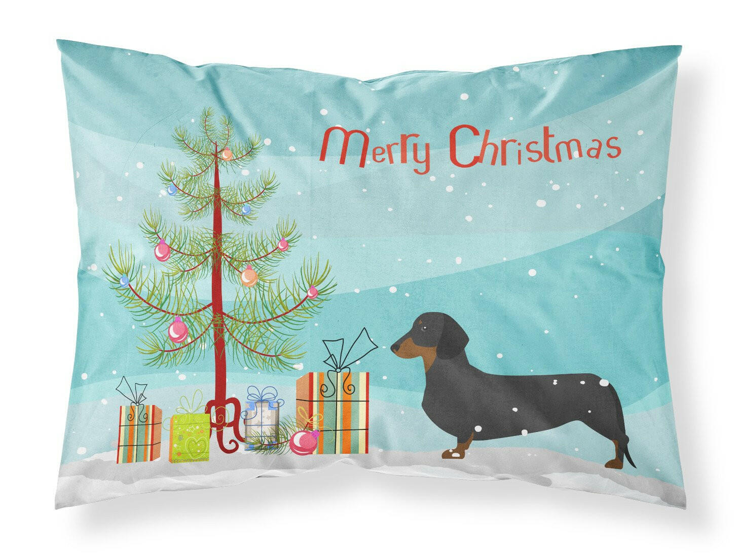 Dachshund Merry Christmas Tree Fabric Standard Pillowcase BB2900PILLOWCASE by Caroline's Treasures