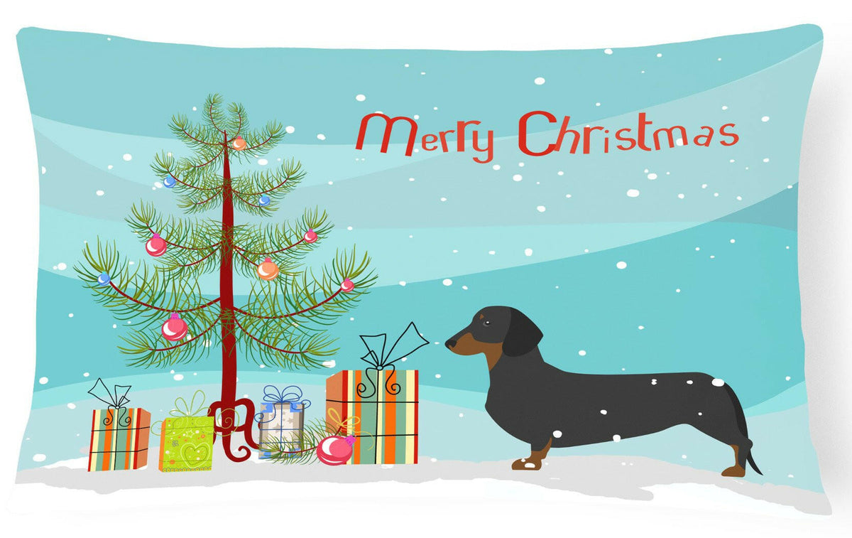 Dachshund Merry Christmas Tree Canvas Fabric Decorative Pillow BB2900PW1216 by Caroline&#39;s Treasures