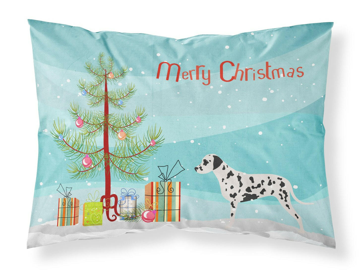 Dalmatian Merry Christmas Tree Fabric Standard Pillowcase BB2901PILLOWCASE by Caroline's Treasures