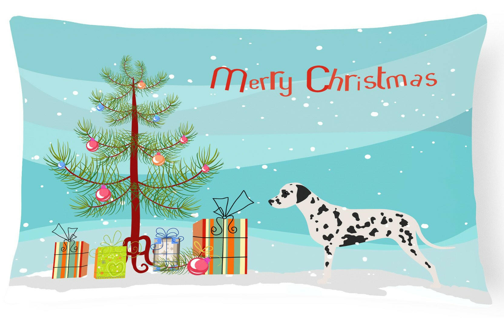 Dalmatian Merry Christmas Tree Canvas Fabric Decorative Pillow BB2901PW1216 by Caroline's Treasures