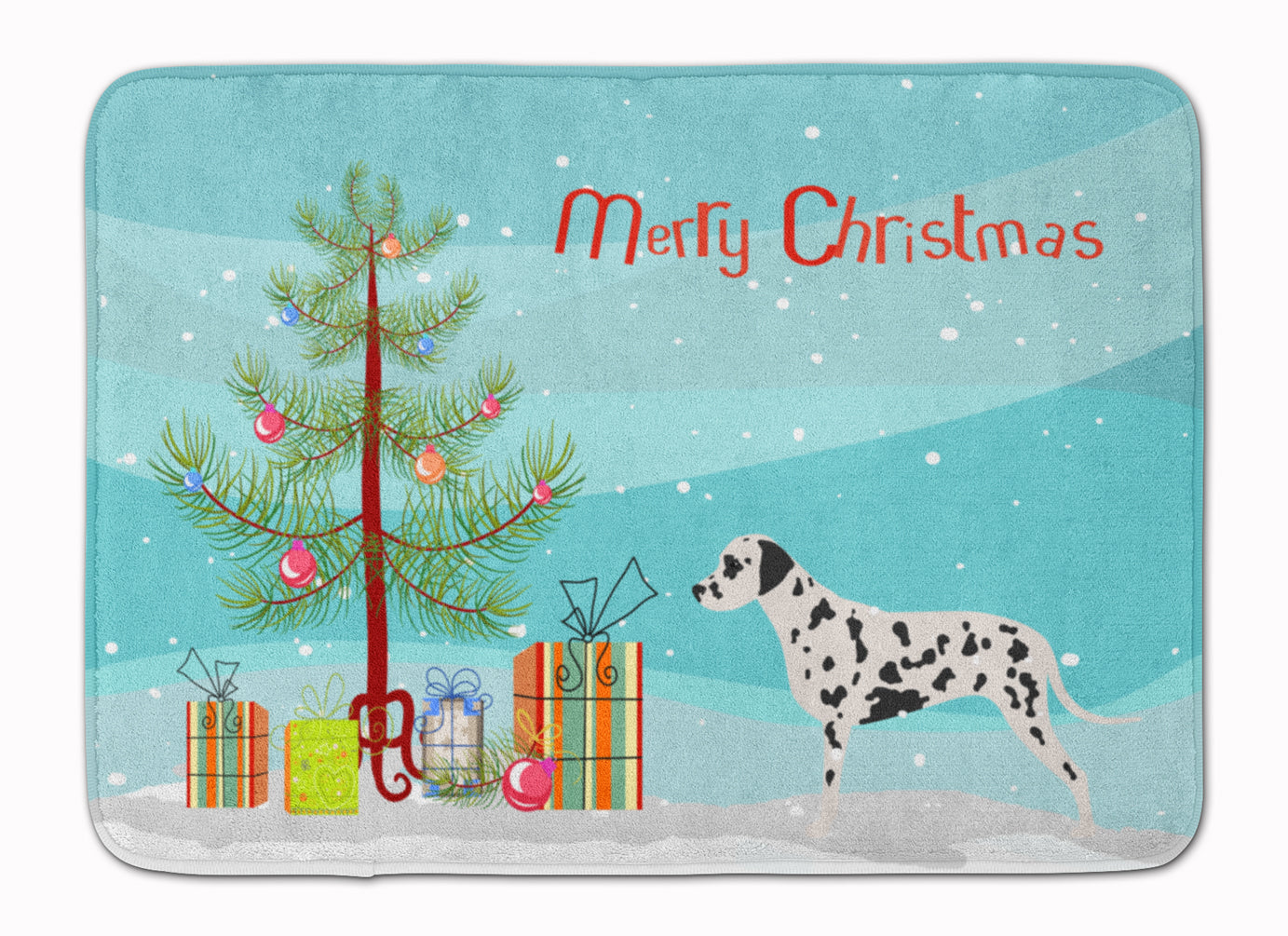 Dalmatian Merry Christmas Tree Machine Washable Memory Foam Mat BB2901RUG - the-store.com