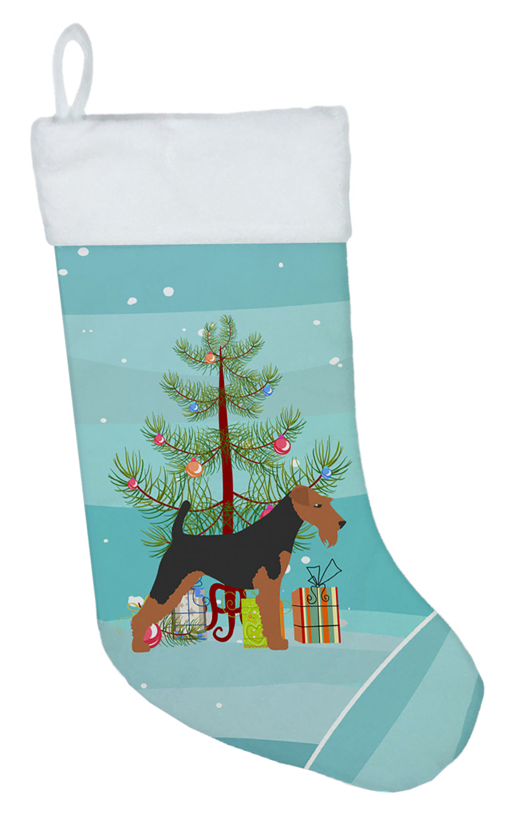 Welsh Terrier Merry Christmas Tree Christmas Stocking BB2903CS  the-store.com.