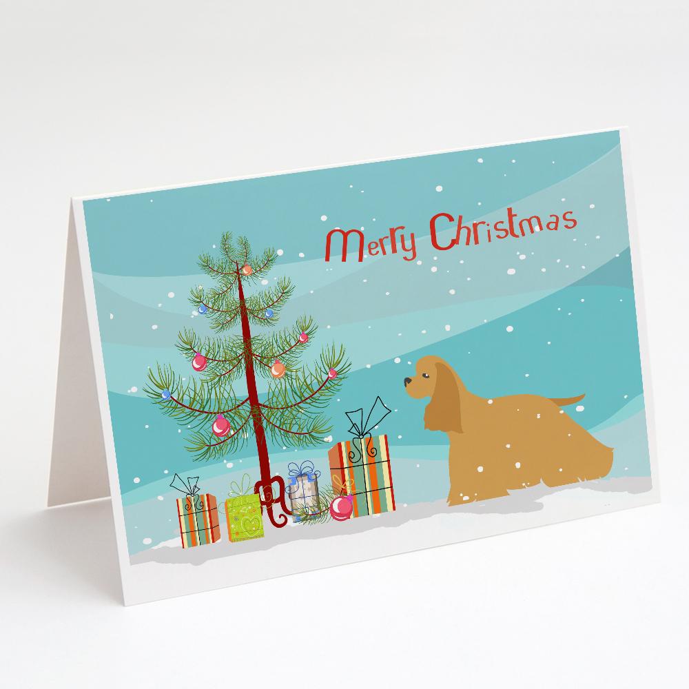 Buy this Cocker Spaniel Merry Christmas Tree Greeting Cards and Envelopes Pack of 8