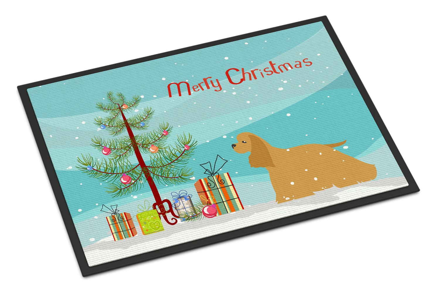 Cocker Spaniel Merry Christmas Tree Indoor or Outdoor Mat 24x36 BB2904JMAT by Caroline's Treasures