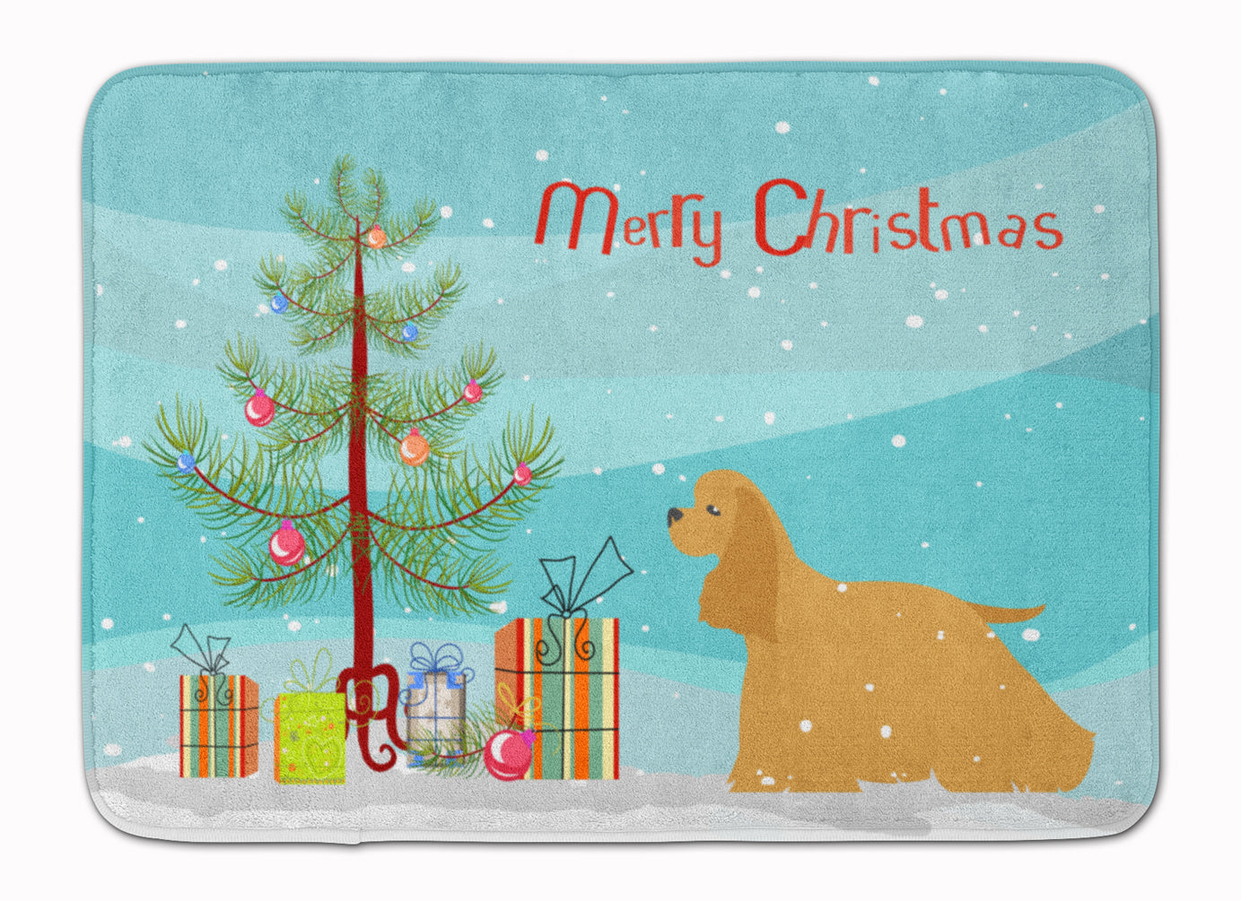 Cocker Spaniel Merry Christmas Tree Machine Washable Memory Foam Mat BB2904RUG - the-store.com