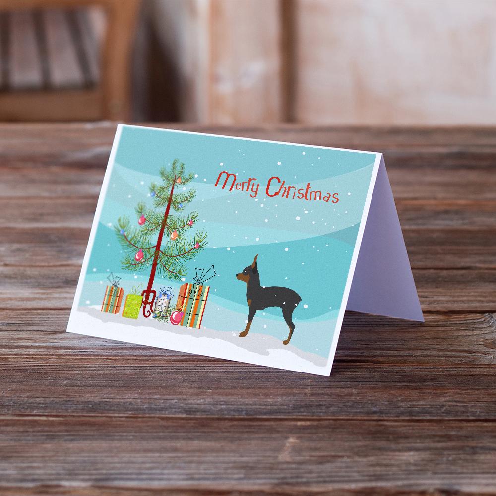 Toy Fox Terrier Merry Christmas Tree Greeting Cards and Envelopes Pack of 8 - the-store.com